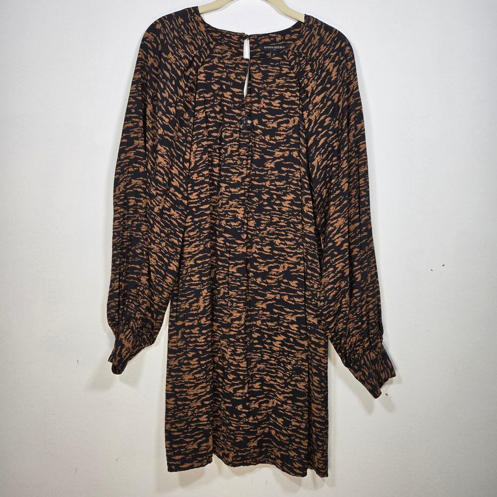 Banana Republic Black And Brown Animal Print Shift. Size Medium.